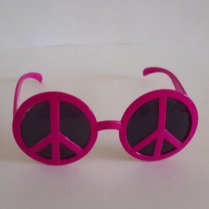 Peace Sign NoveltySunglasses Magenta Plastic *PLEASE READ* Halloween Cos…